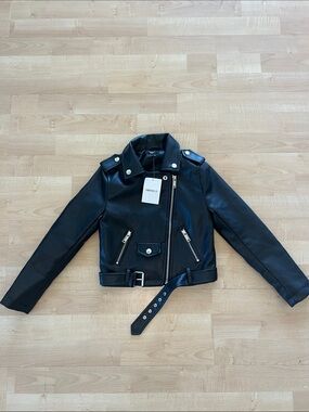 Forever 21 Black Faux Leather Moto Jacket for Kids